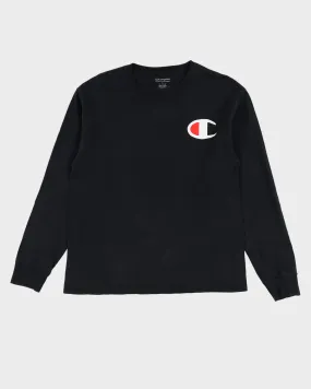 00s Champion Black Long Sleeve T-Shirt - L