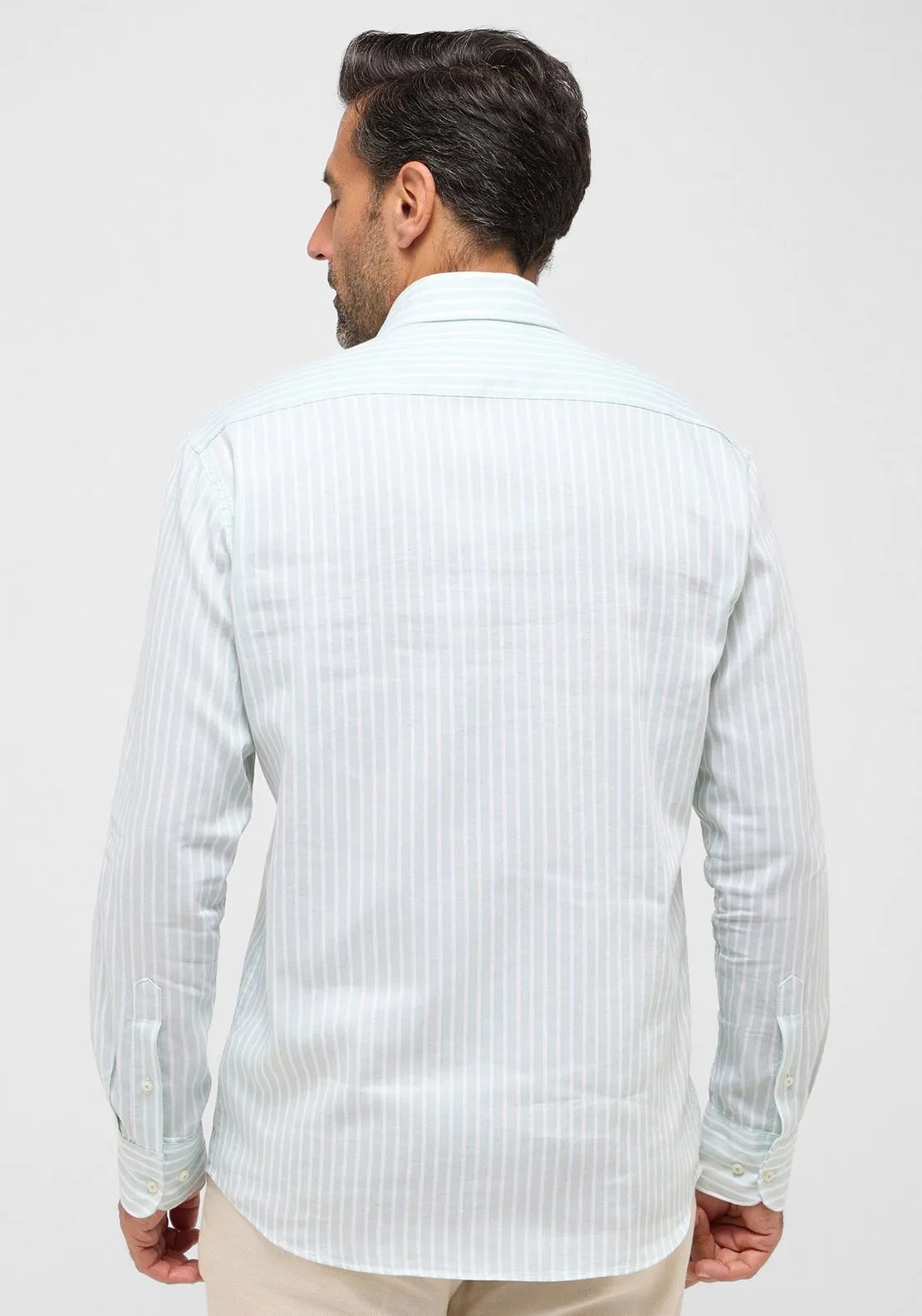 1863 By Eterna Modern Fit Stripe Shirt, Mint & White