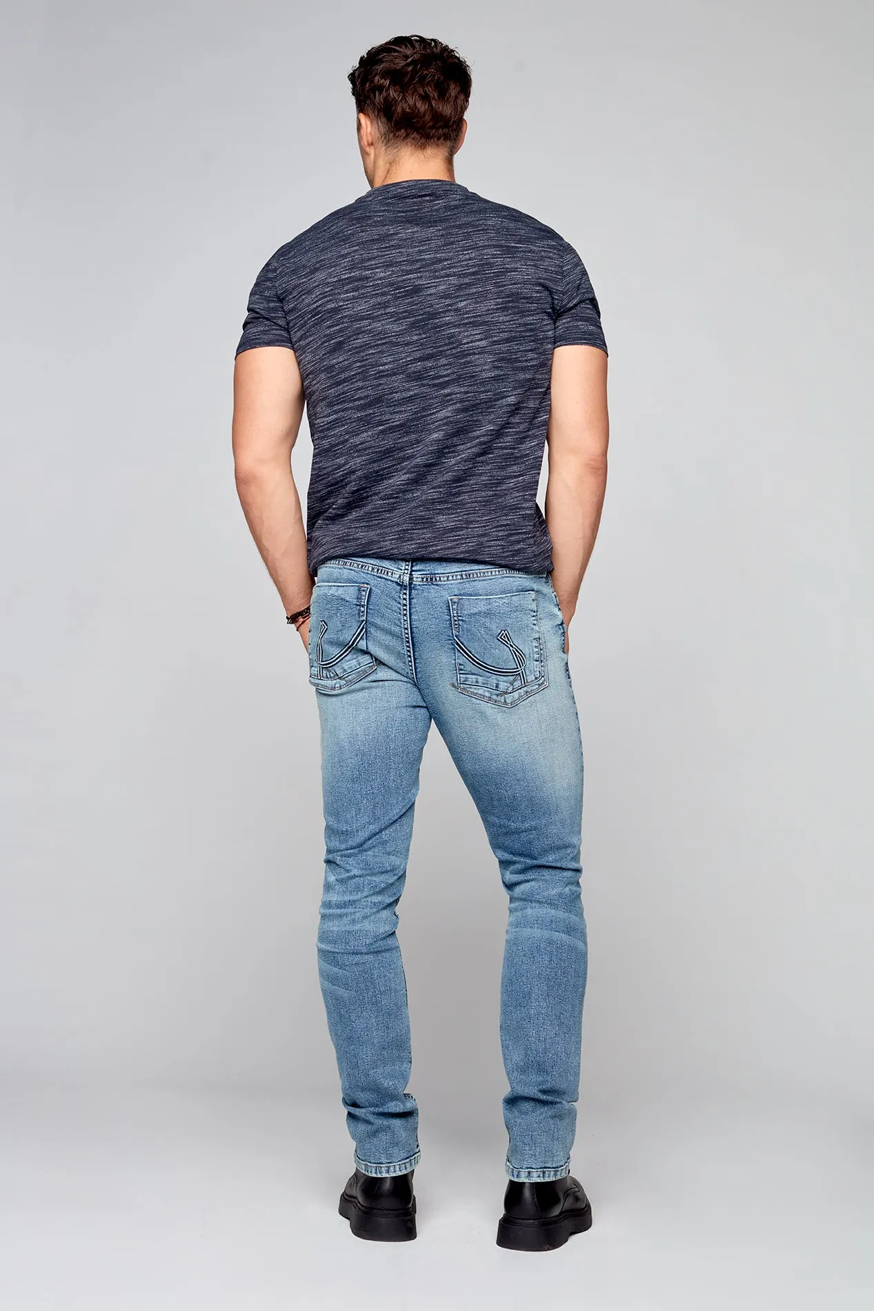 5 Pocket Straight Fit Jeans - Light Blue Wash