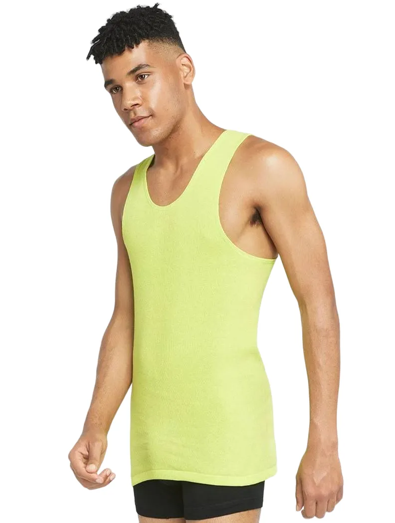 6 x Bonds X-Temp Fluro Yellow Mens Chesty Cotton Plain Singlet Tank Top