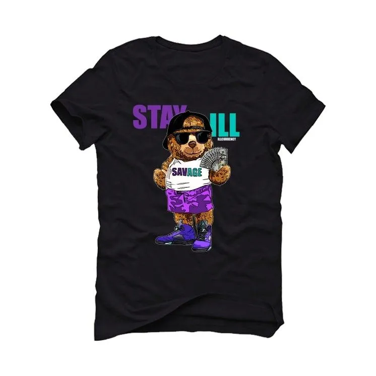 Air Jordan 5 "Alternate Grape" Black T-Shirt (Stay ill bear)