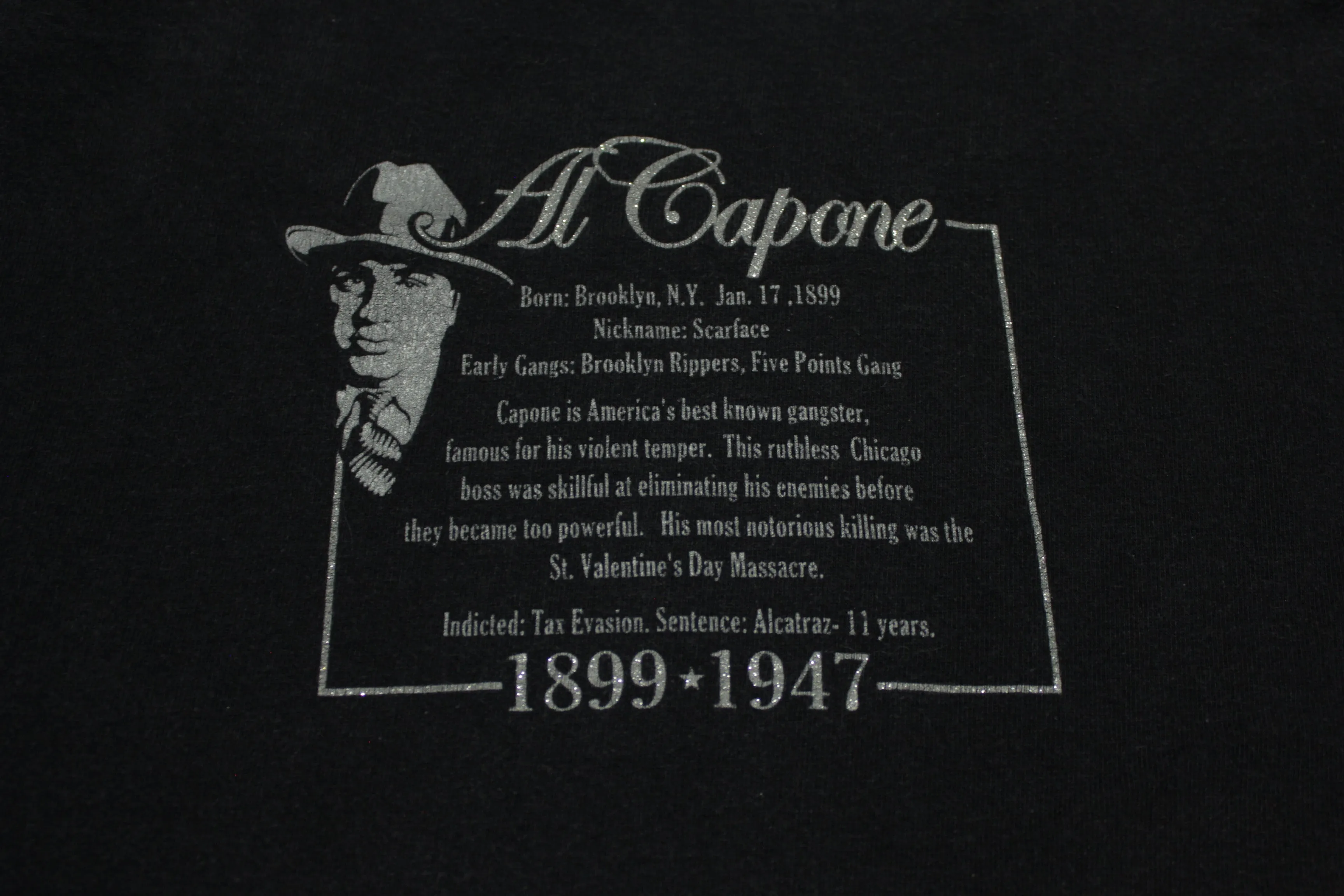 Al Capone Changes American Chicago Gangster Mafia Vintage 90's Single Stitch T-Shirt