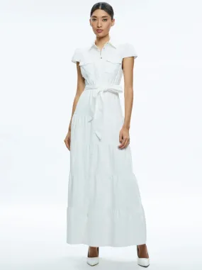 Alice   Olivia - Miranda Denim Maxi Dress - Off White