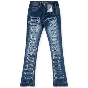 Argonaut Nations Boys Ripped Stacked Jeans (Deep Blue)