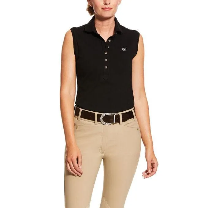 Ariat Ladies Sleeveless Prix Polo Black