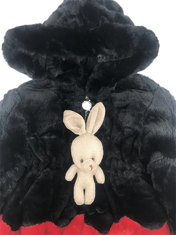 Baby Girl Black Fur Coat