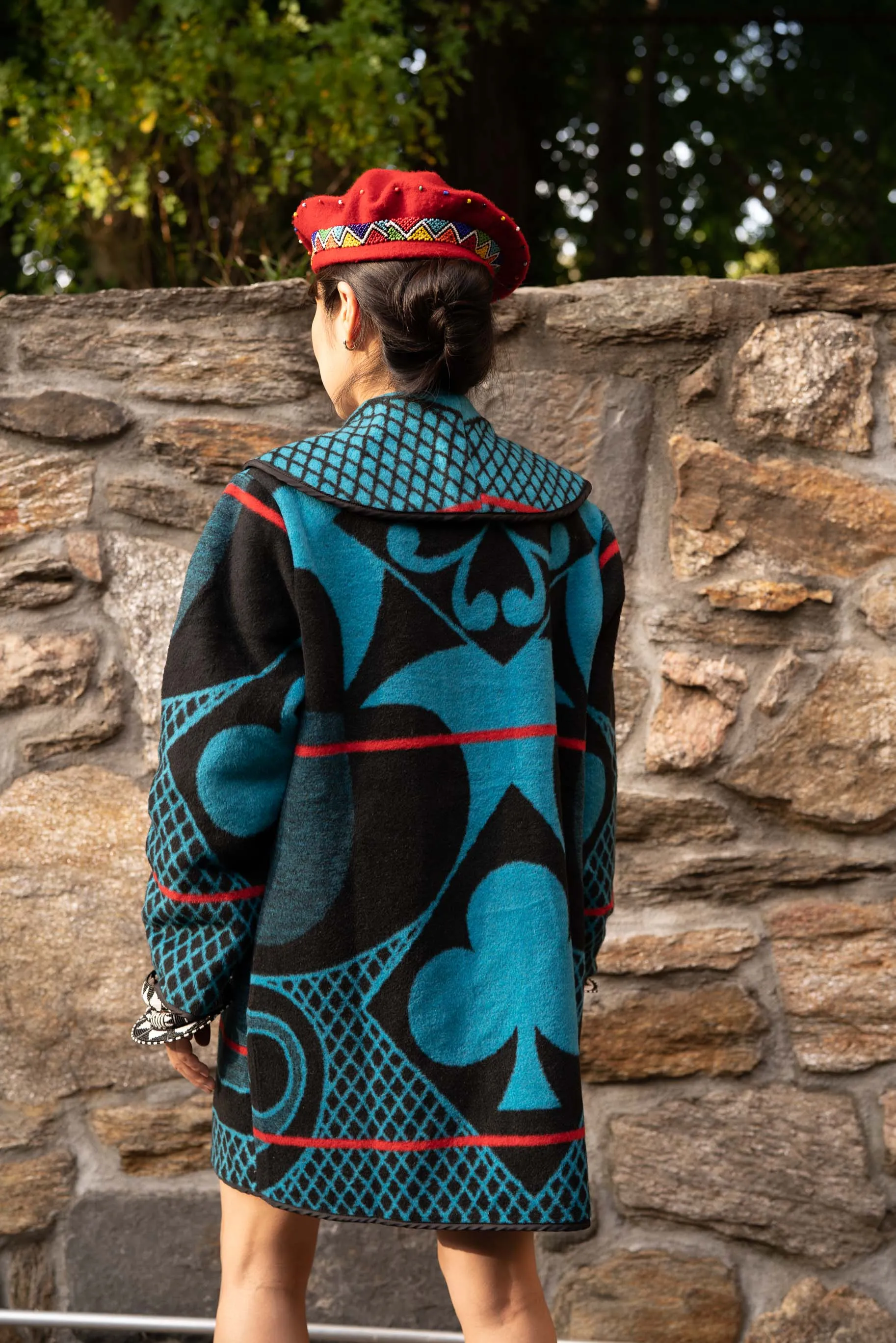 Basotho Unisex Blanket Coat - Blue | Made in South Africa