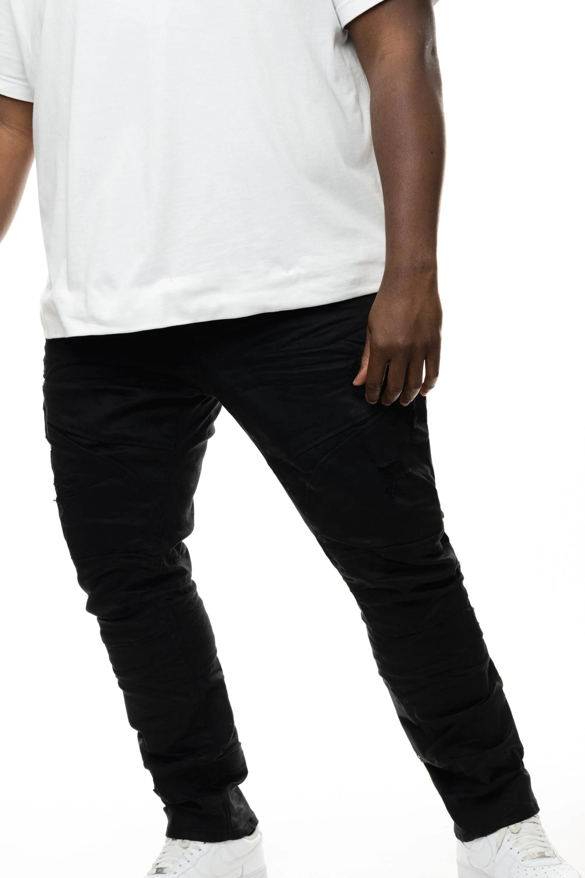 Big And Tall Slim Everyday Biker Jeans - Black