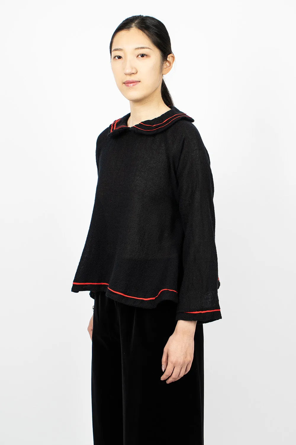 Border Washed Shirt Black/Red