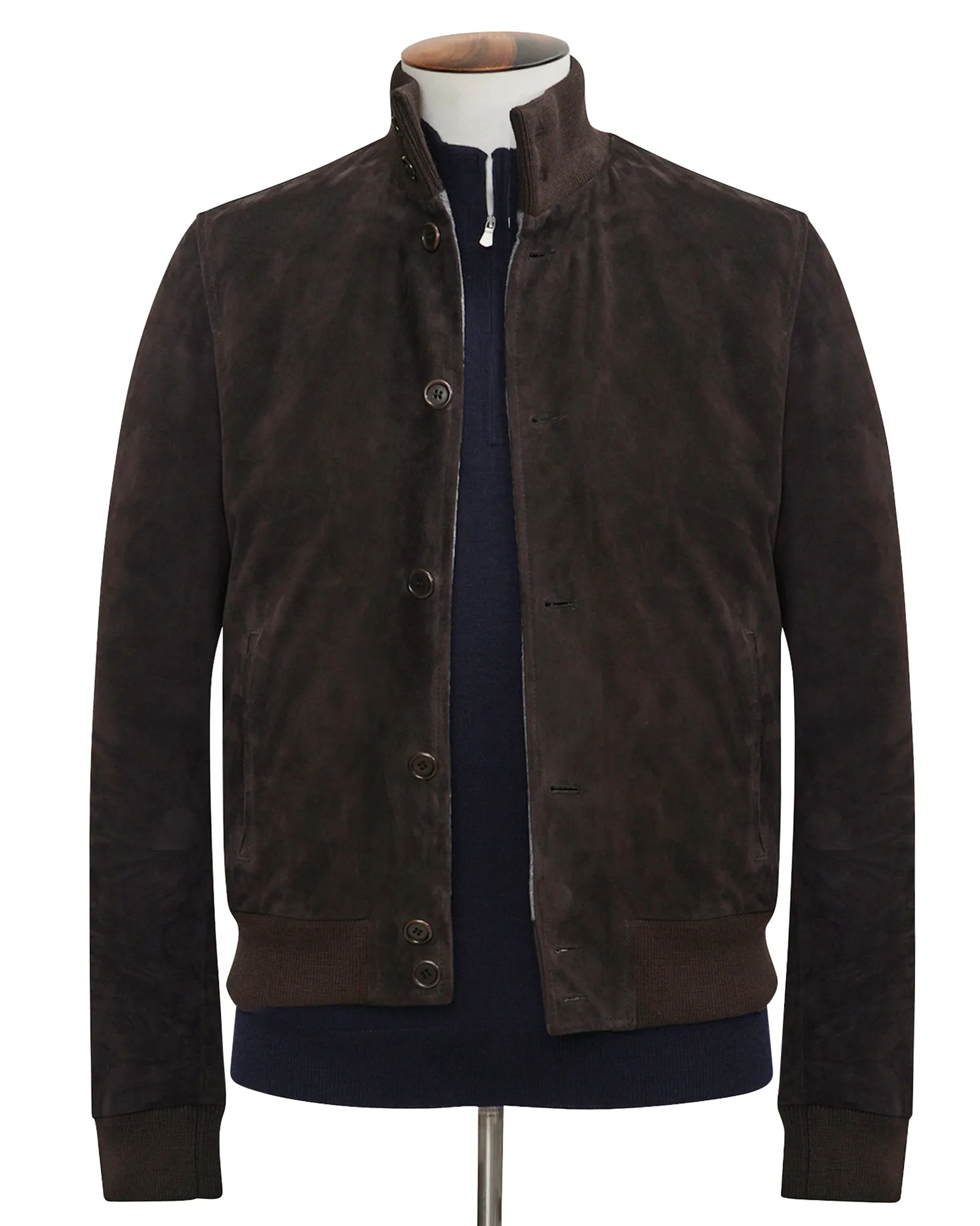 Brown Suede Bomber Jacket