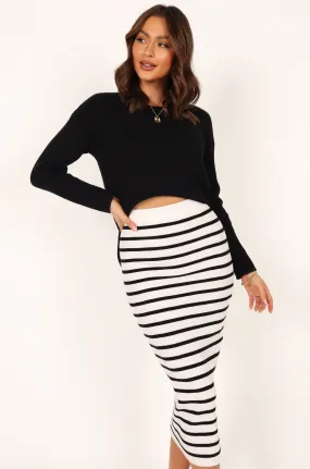 Chantelle Knit Midi Skirt - Stripe