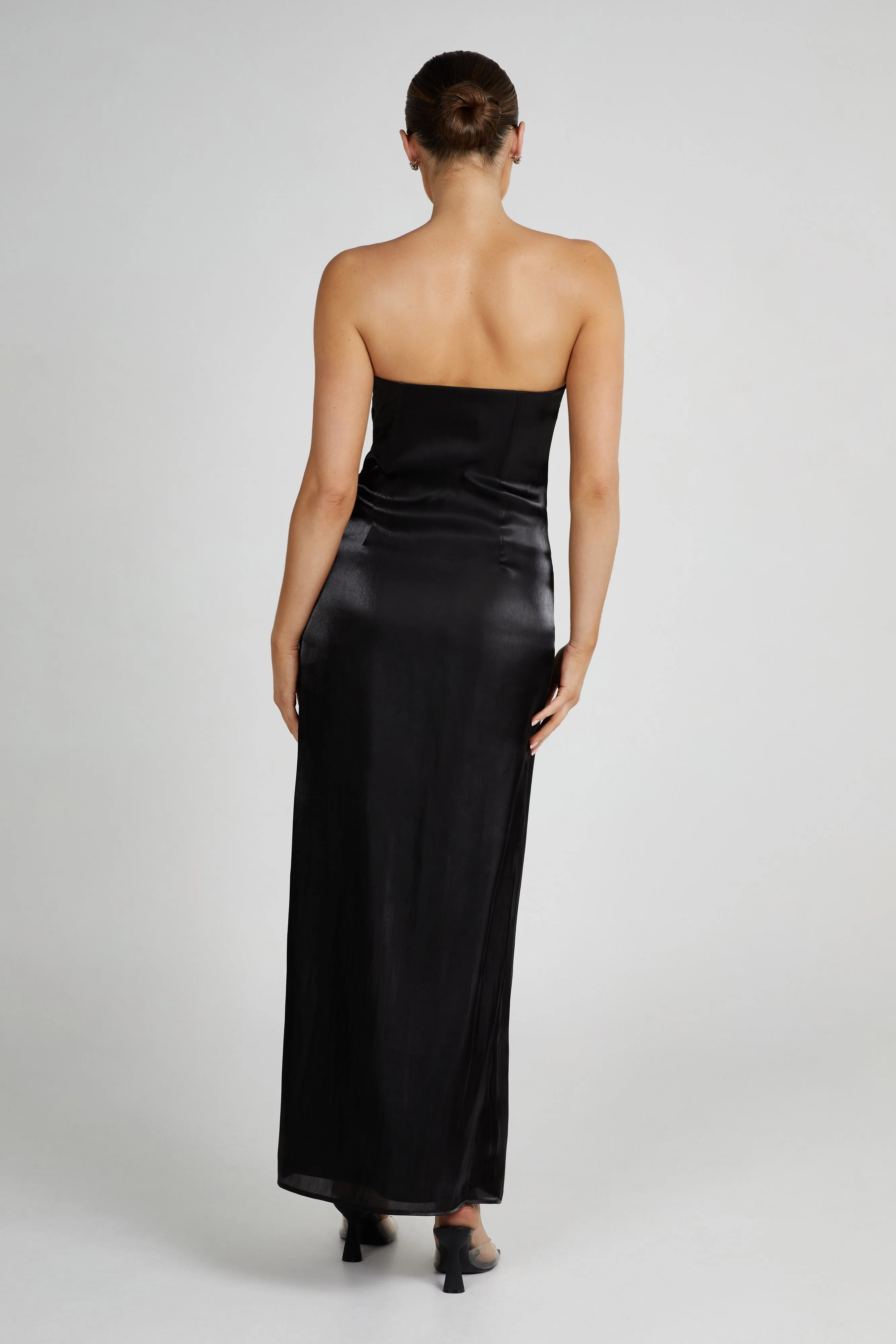 Chantelle Liquid Satin Midi Dress - Black