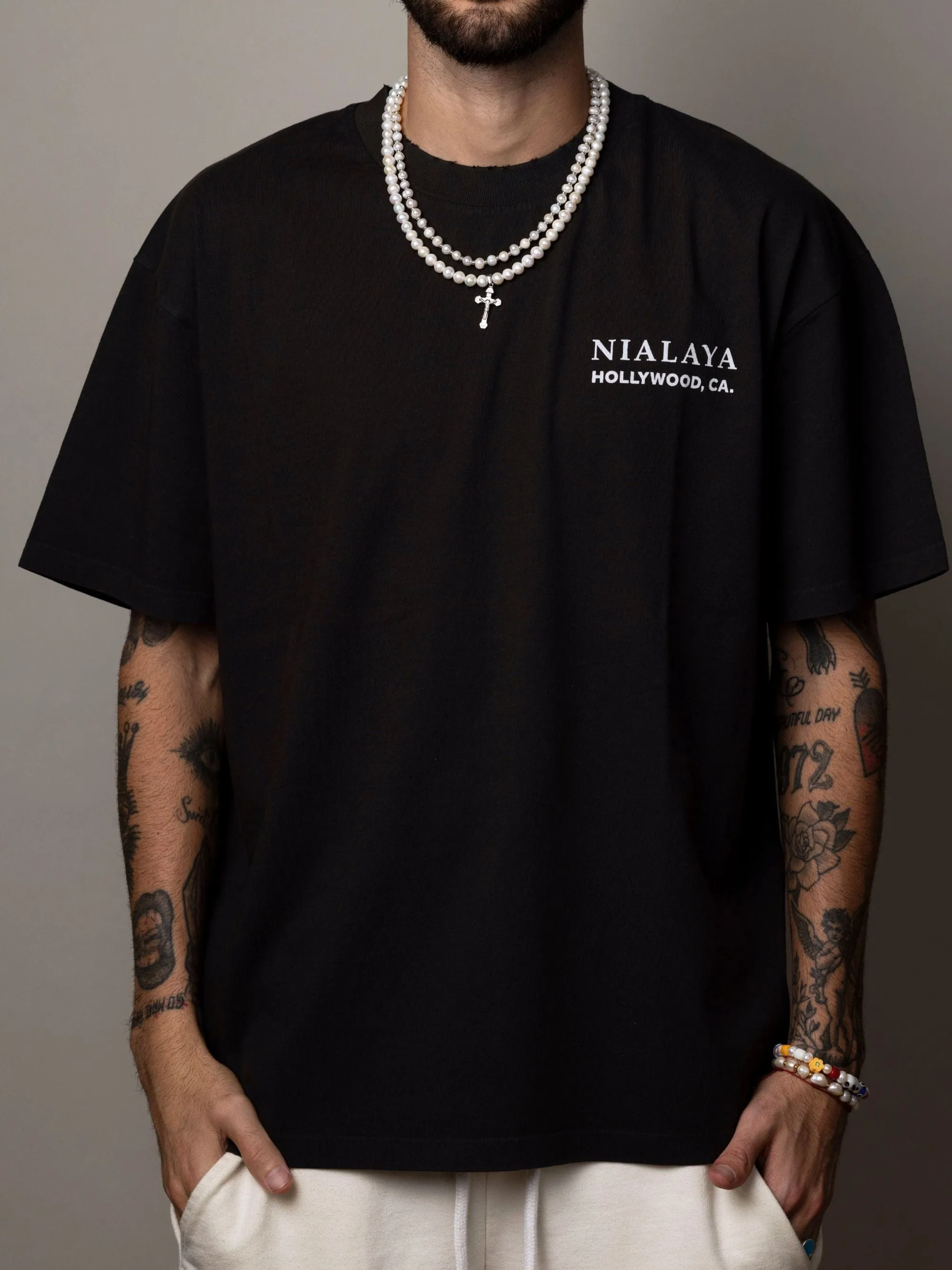 Classic Nialaya Logo Tee in Black