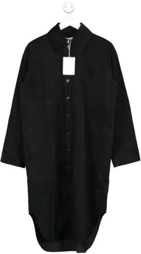 cos Black Corduroy Midi Shirt Dress UK 8