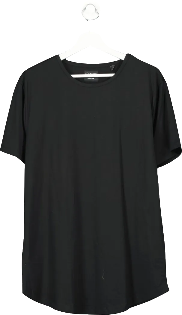 CUTS Black Curve Hem Tee UK XXL