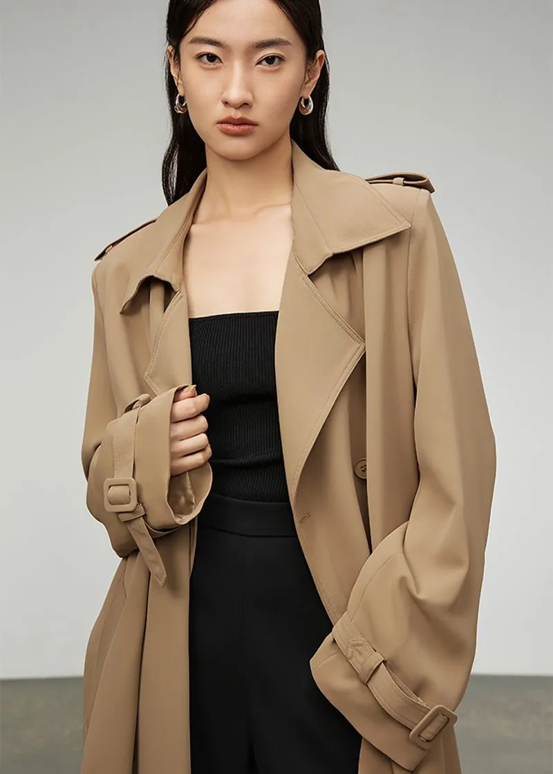 Daphne Khaki Double Breasted Trench Coat