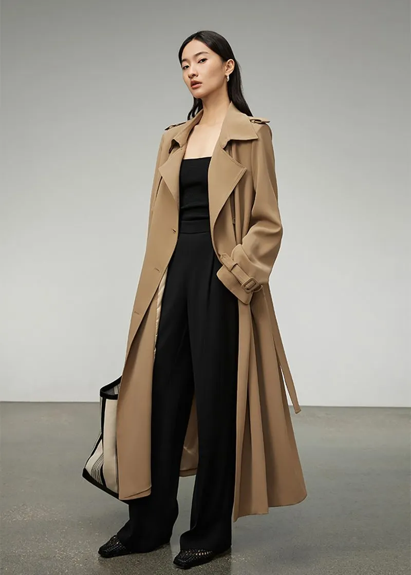 Daphne Khaki Double Breasted Trench Coat