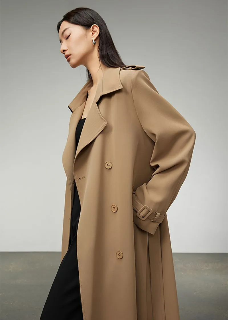 Daphne Khaki Double Breasted Trench Coat