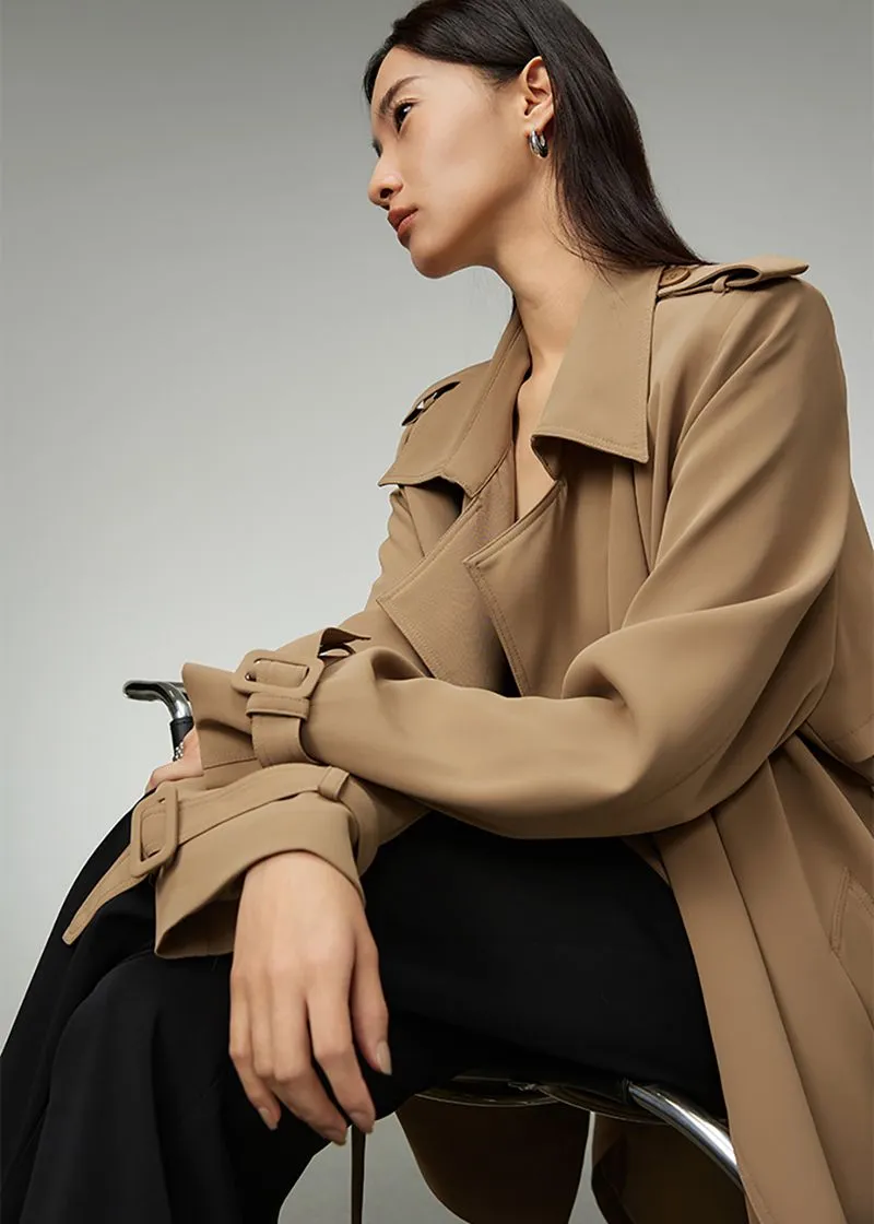 Daphne Khaki Double Breasted Trench Coat