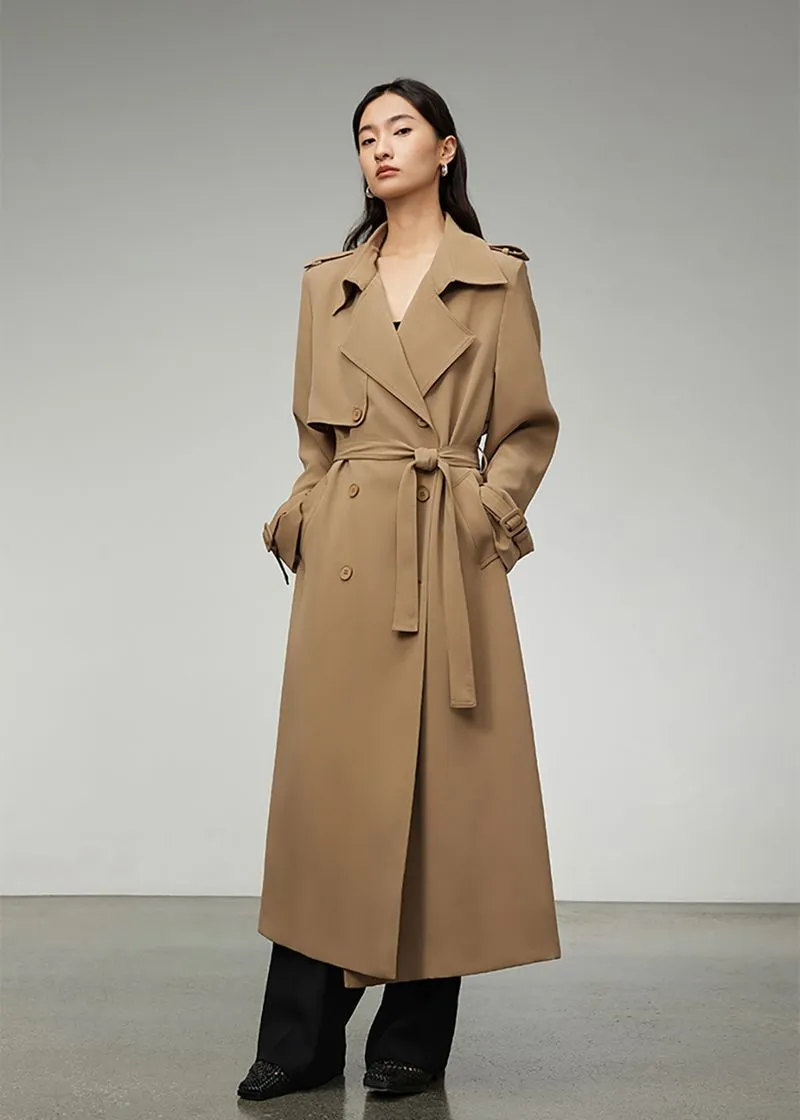 Daphne Khaki Double Breasted Trench Coat