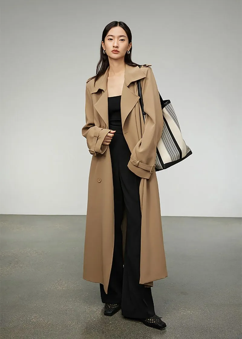 Daphne Khaki Double Breasted Trench Coat