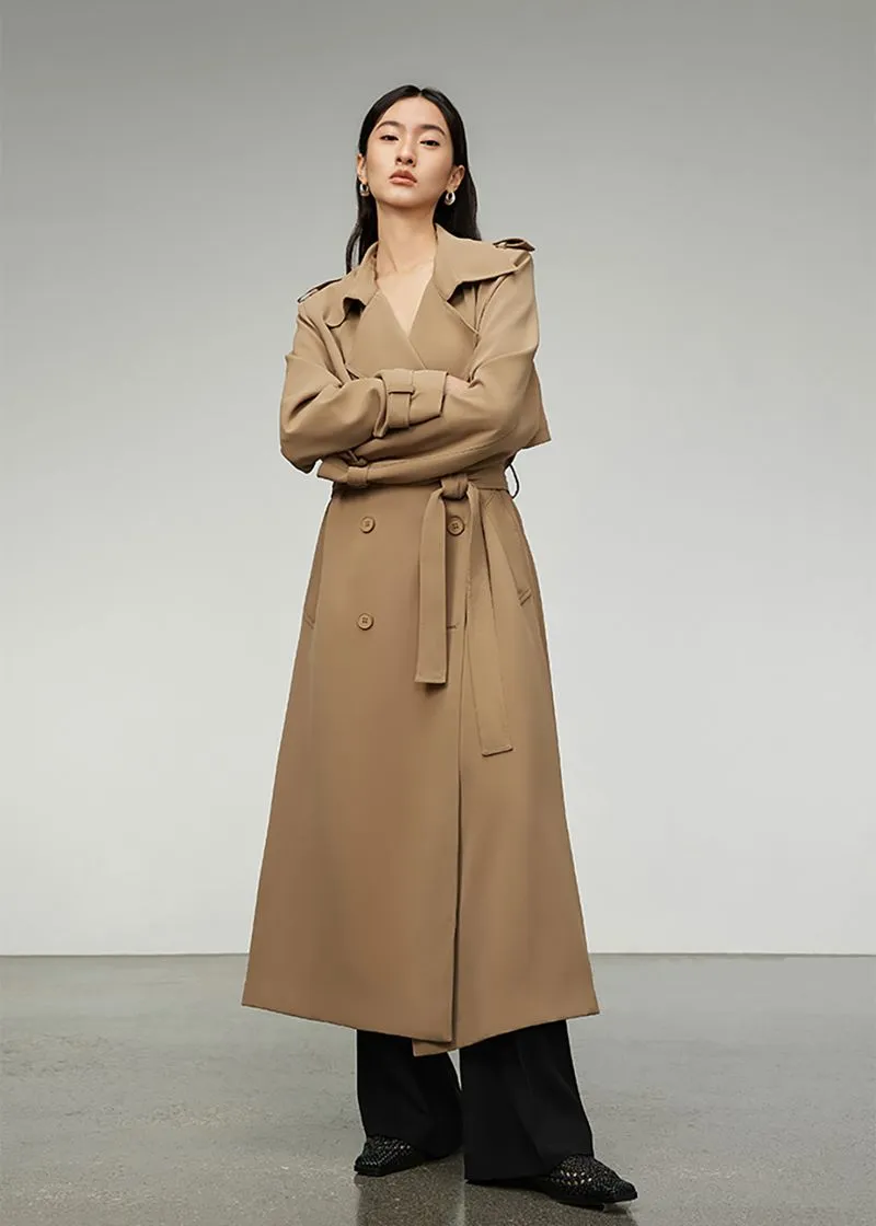 Daphne Khaki Double Breasted Trench Coat