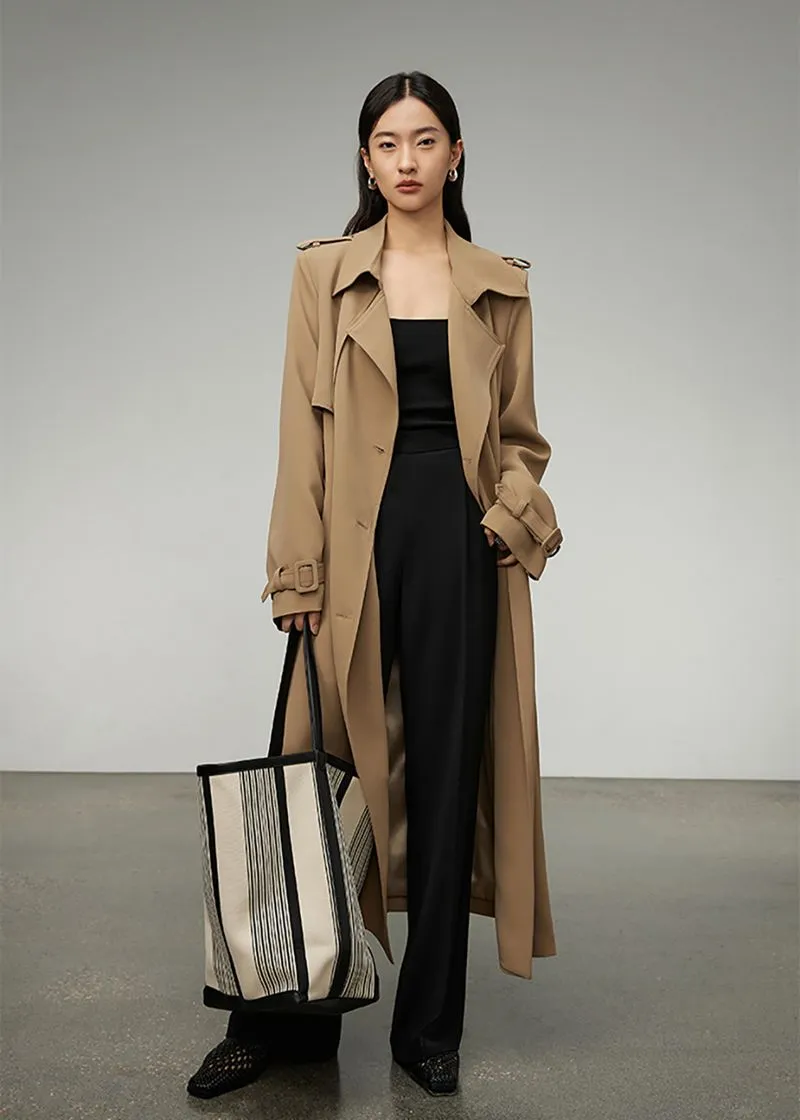 Daphne Khaki Double Breasted Trench Coat