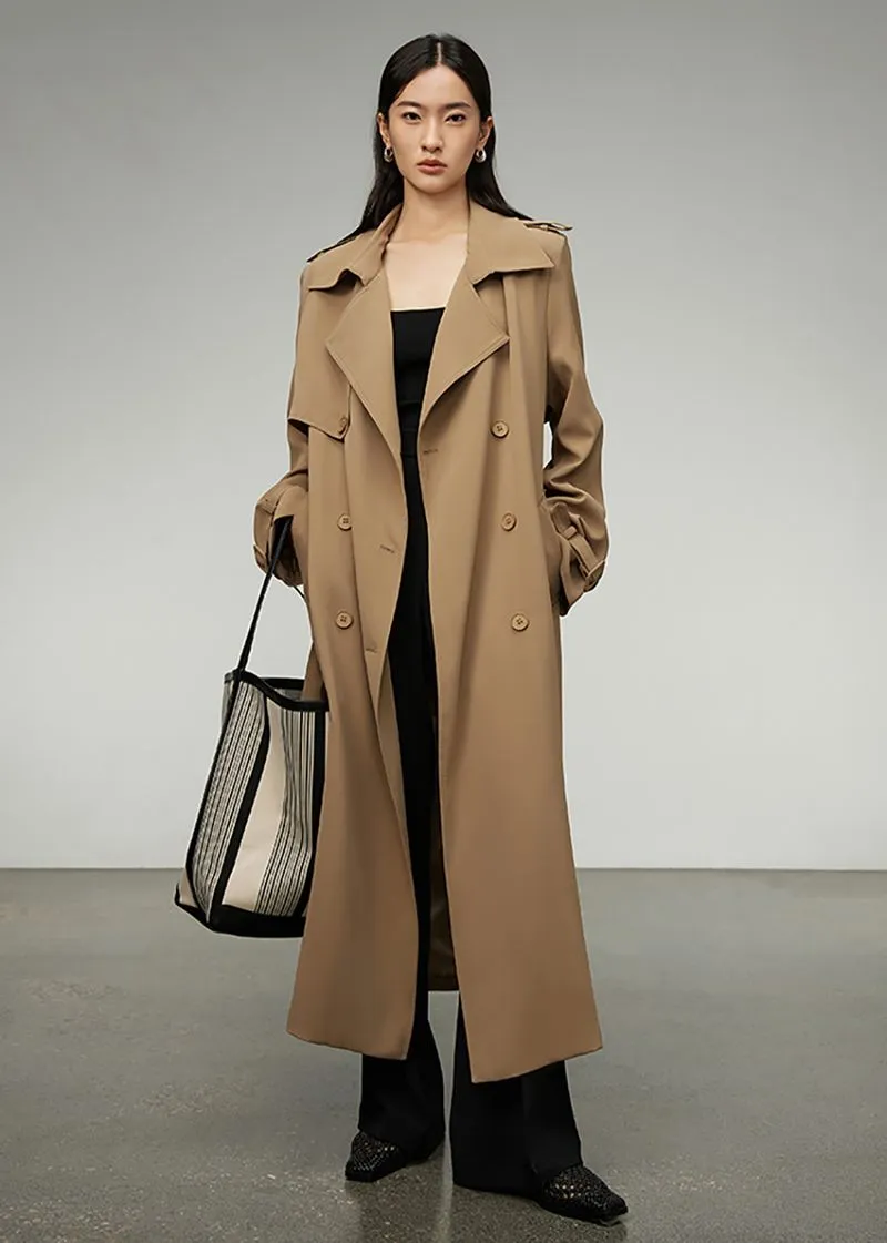 Daphne Khaki Double Breasted Trench Coat