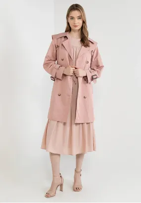 ELLE Apparel Double Breasted Belted Trenchcoat