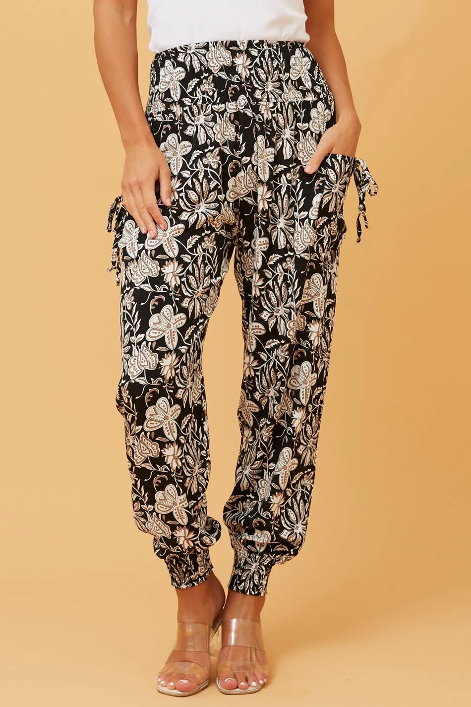 FLORAL PRINT BOHO HAREM PANTS