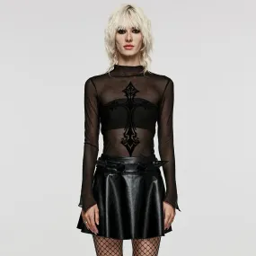 Gothic Cross Mesh Shirt