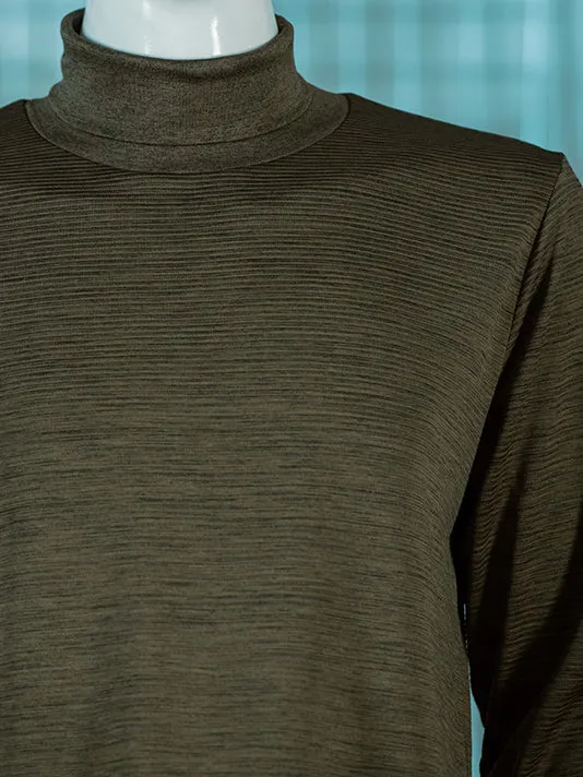 Green Beige Heather High Neck