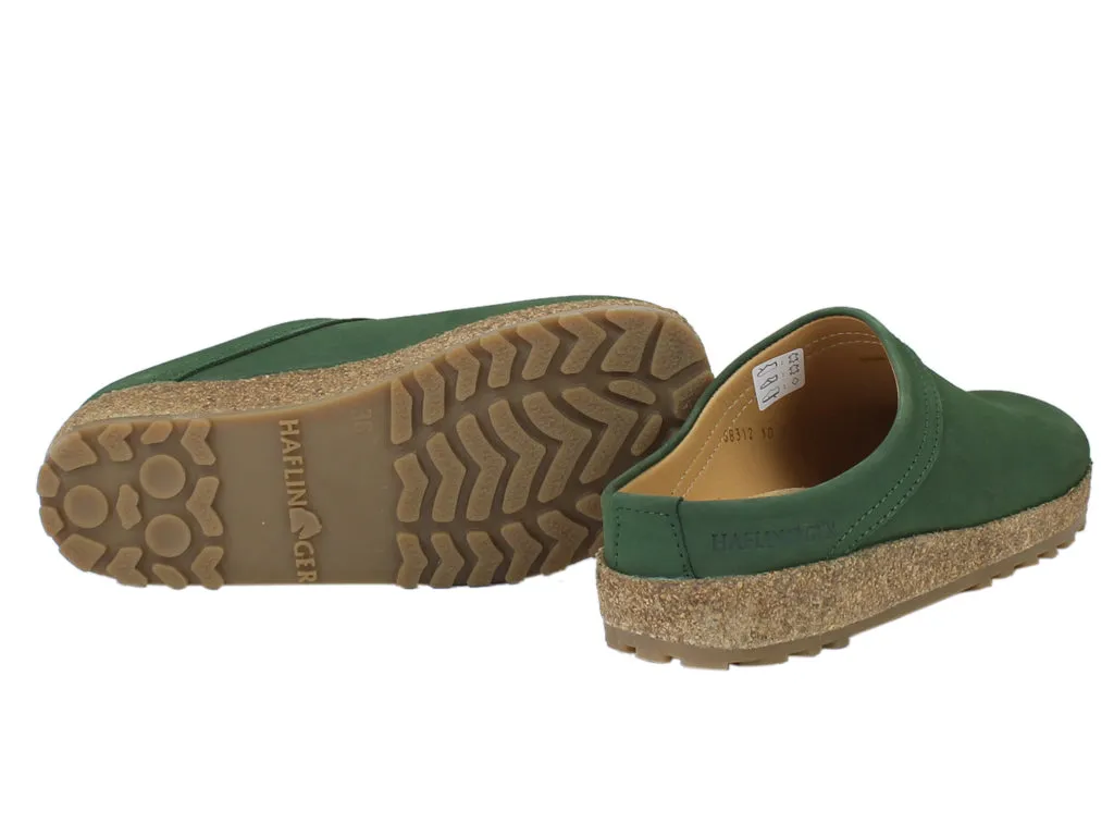 Haflinger Leather Clogs Malmo Green