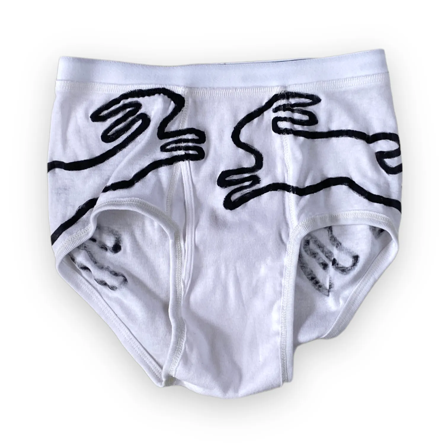 LEAPING RABBITS painted briefs