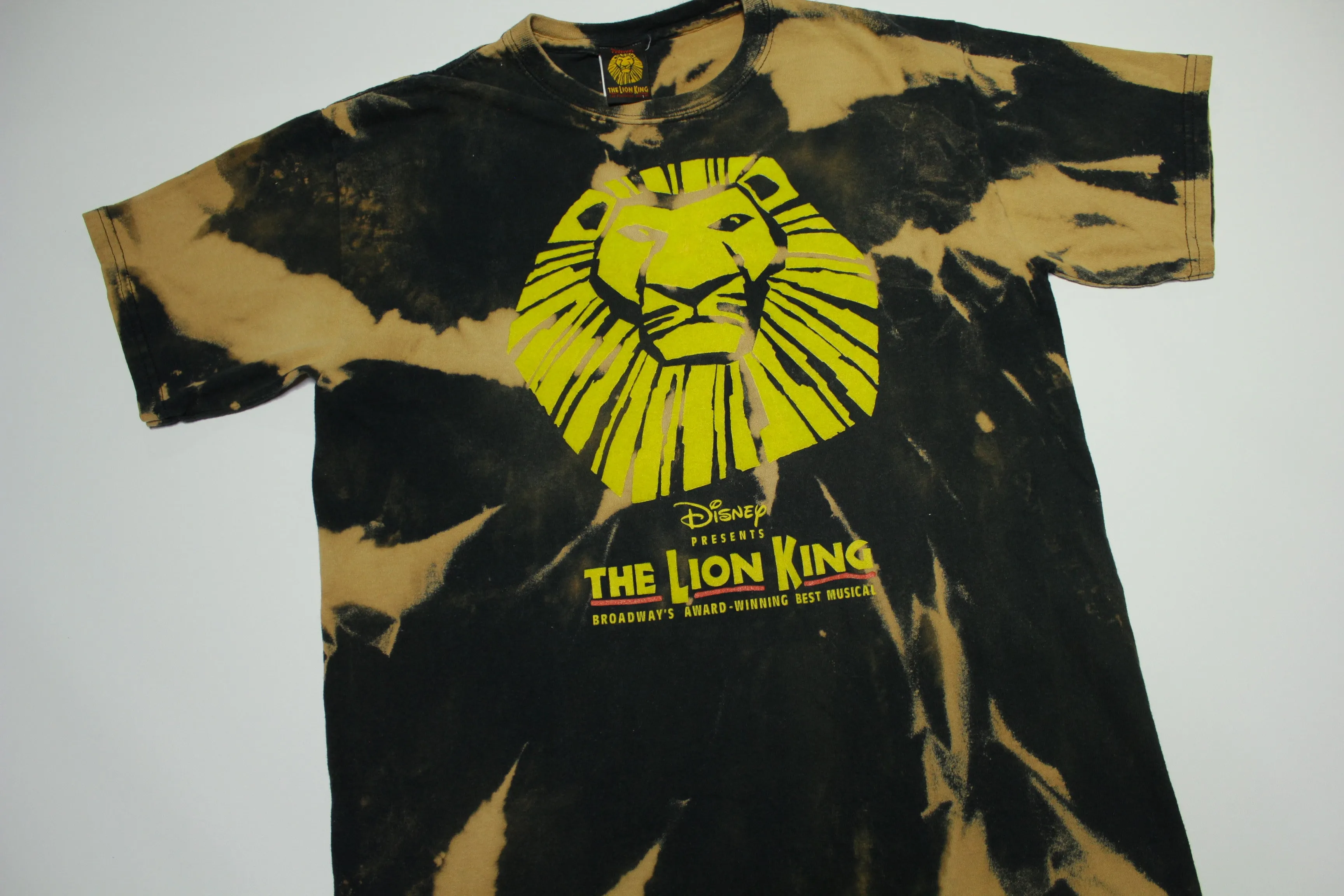 Lion King Disney Broadway Musical Bleached Felt Print Vintage T-Shirt