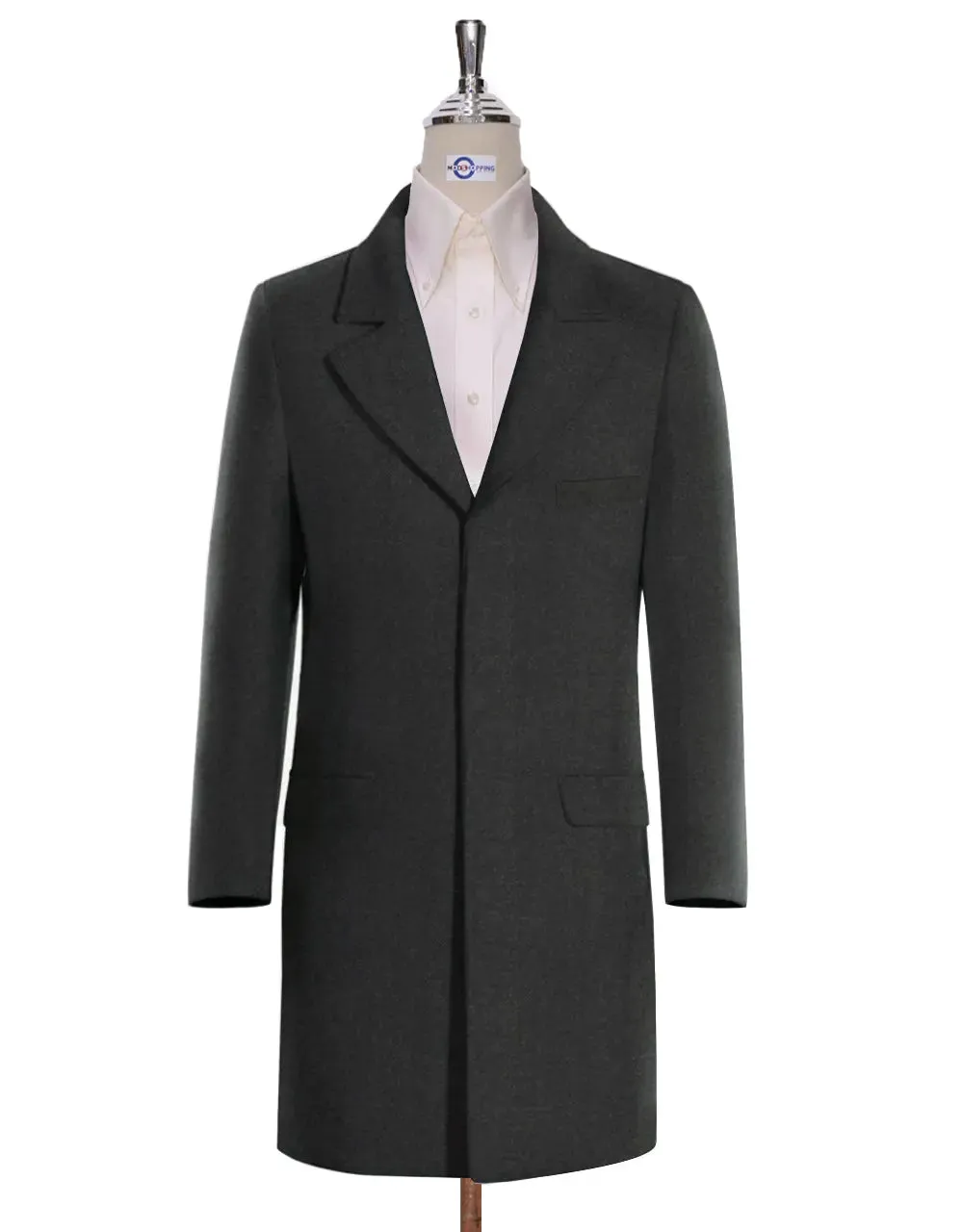 Long Coat | 60s Vintage Style Charcoal Grey Winter Long Coat