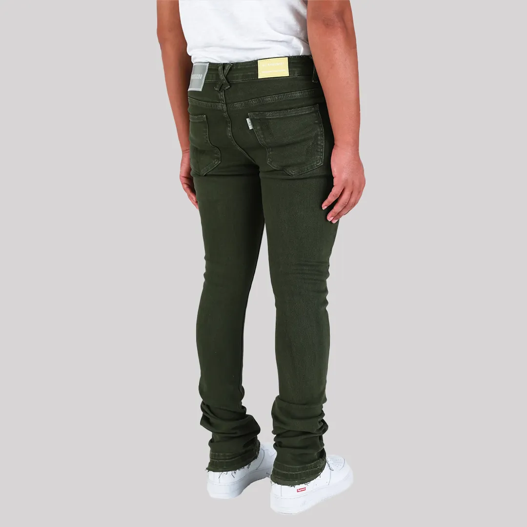 NOW OR NEVER STACK DENIM OLIVE