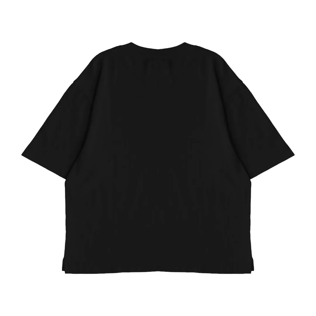 OPEN DIALOGUE LOGO EMBROIDERY POCKET T-SHIRT-BLACK