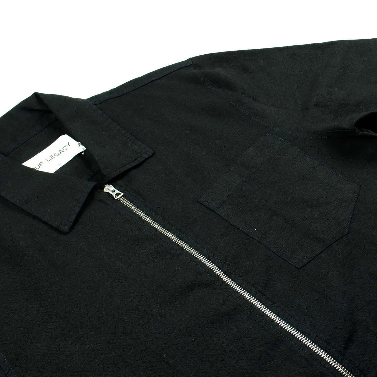 Our Legacy - Zip Shirt - Washed Black Linen