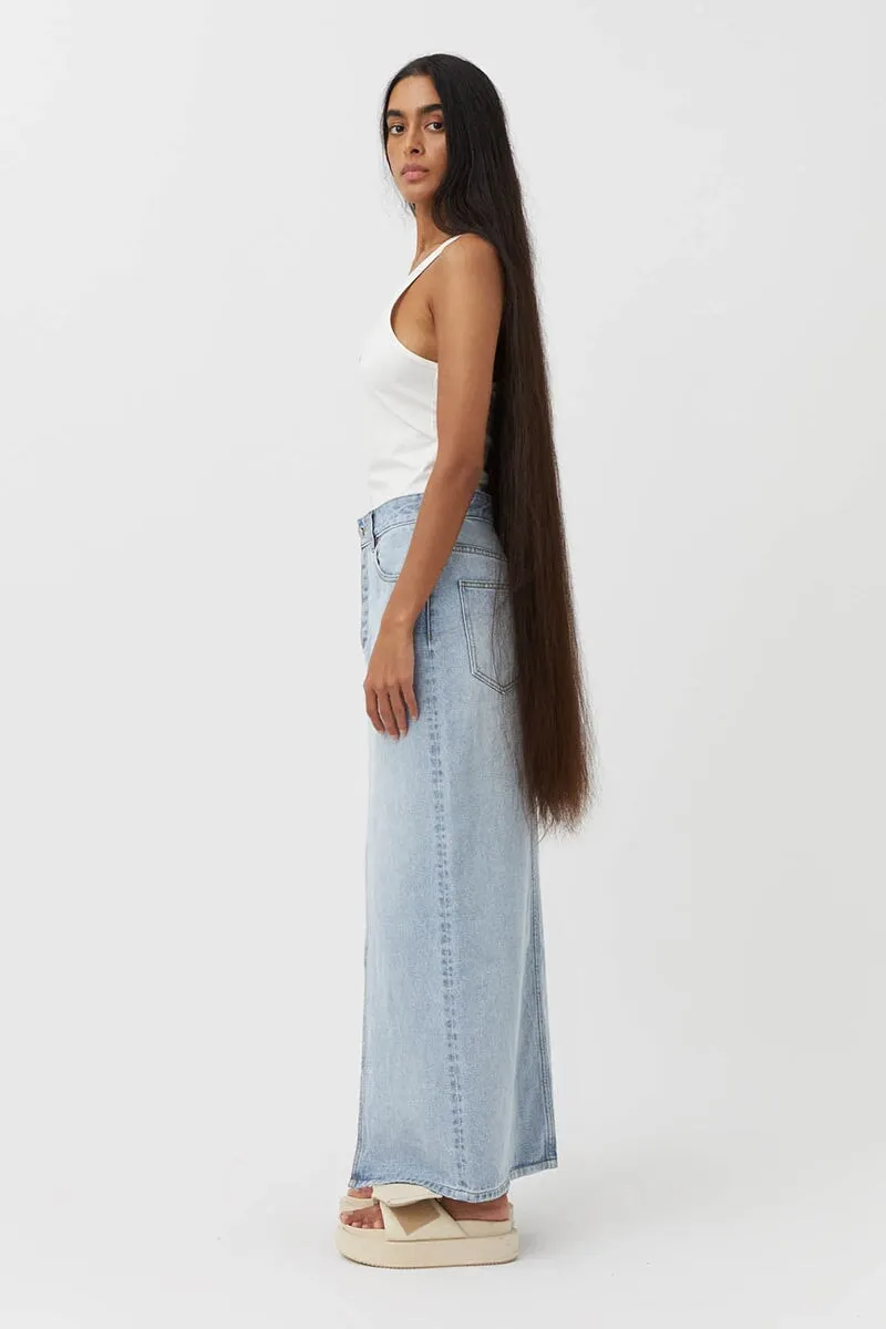 PHOEBE MAXI SKIRT-WASHED BLUE