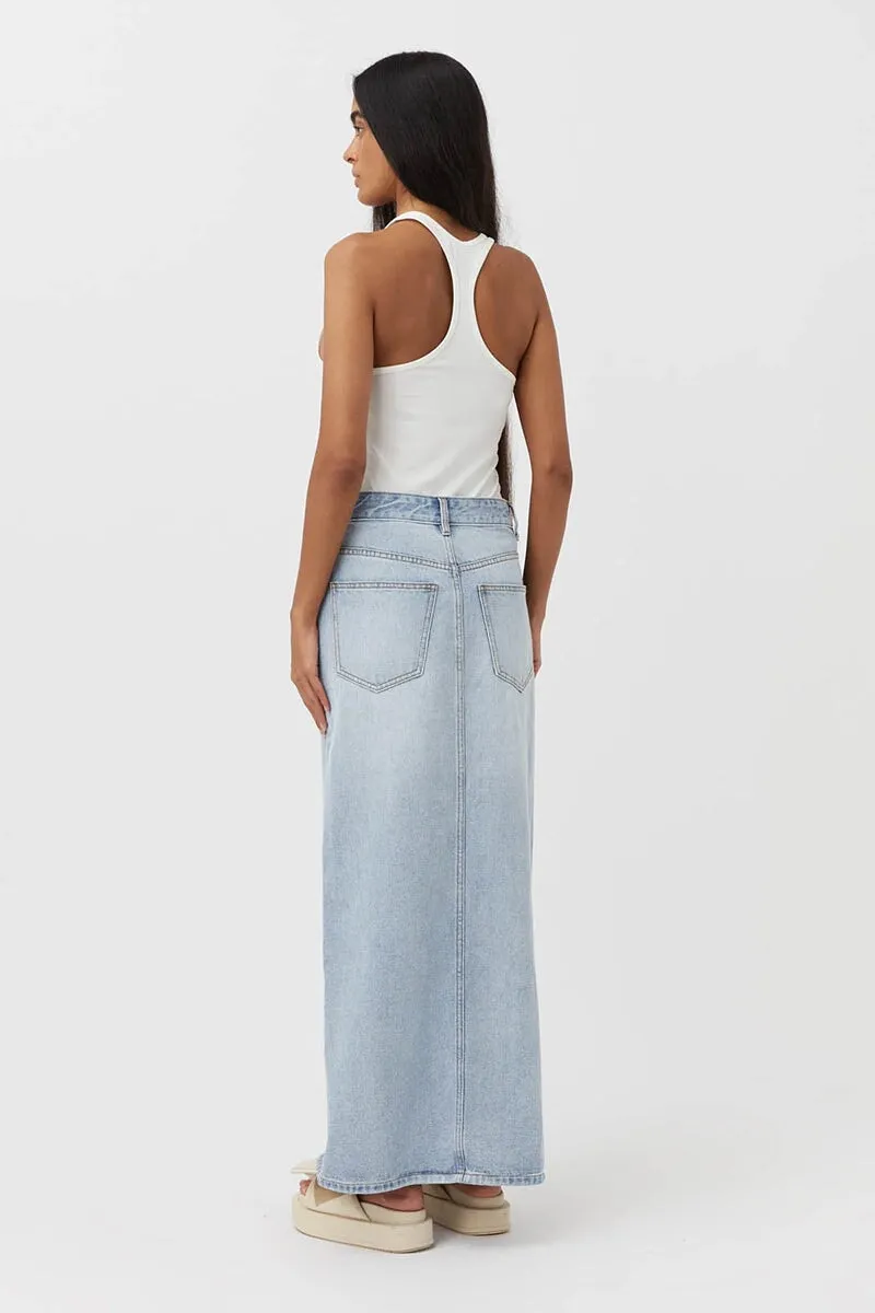 PHOEBE MAXI SKIRT-WASHED BLUE