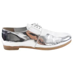 Prada Silver Mirror Leather Oxfords - 38.5