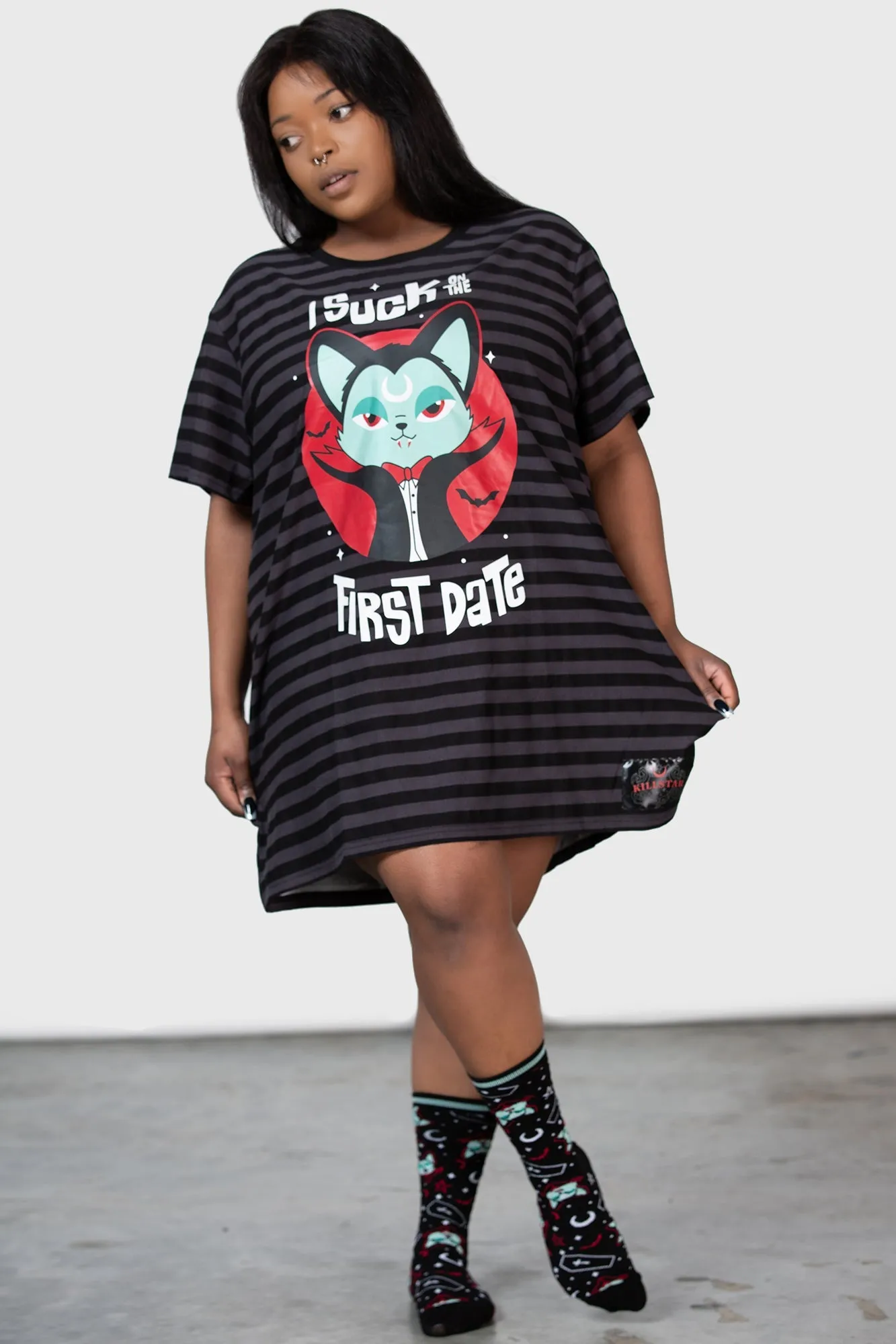 Purrrfect Pairing T-Shirt Dress [PLUS] Resurrect