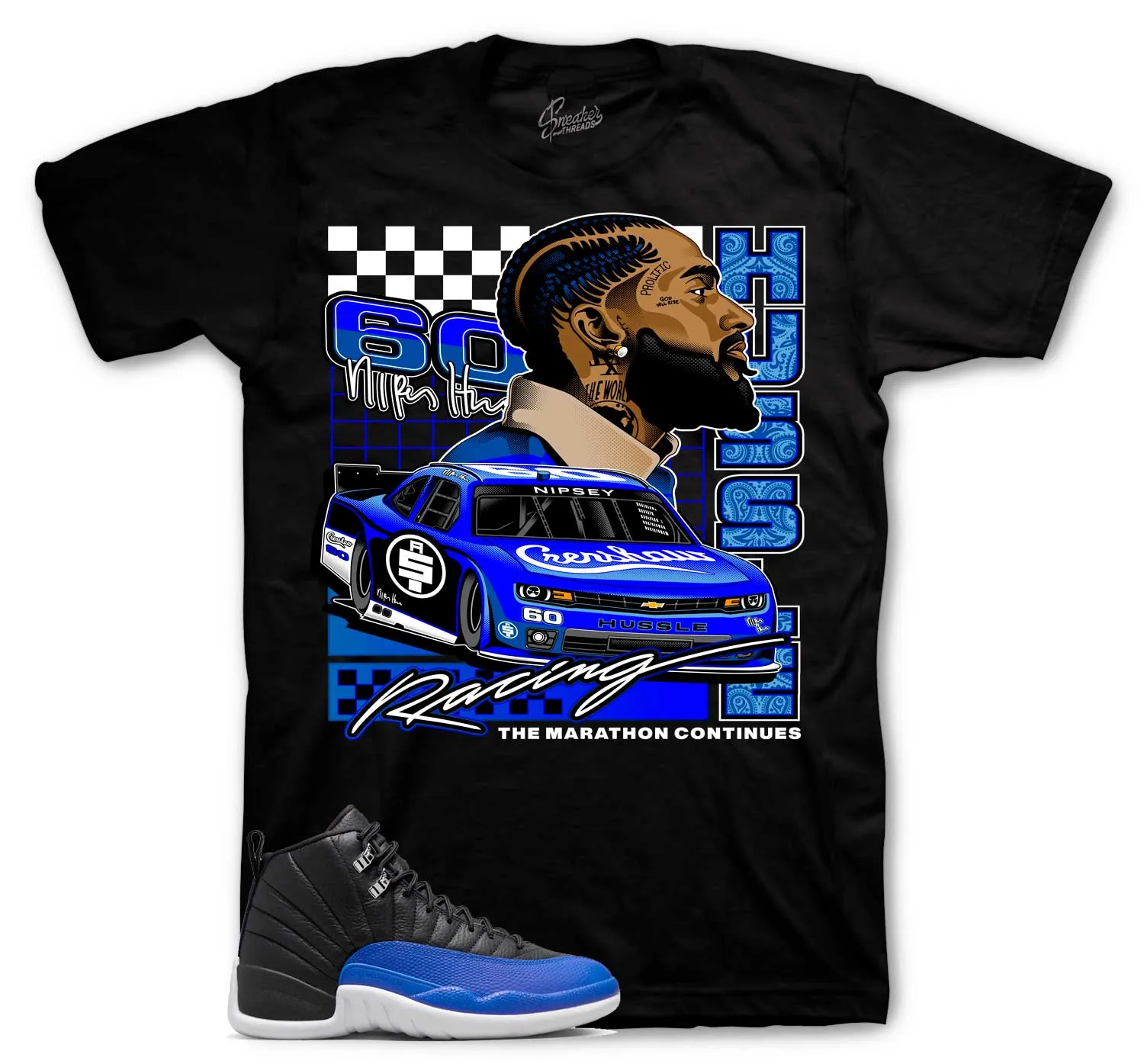 Retro 12 Hyper Royal Shirt - Cren Racing - Black