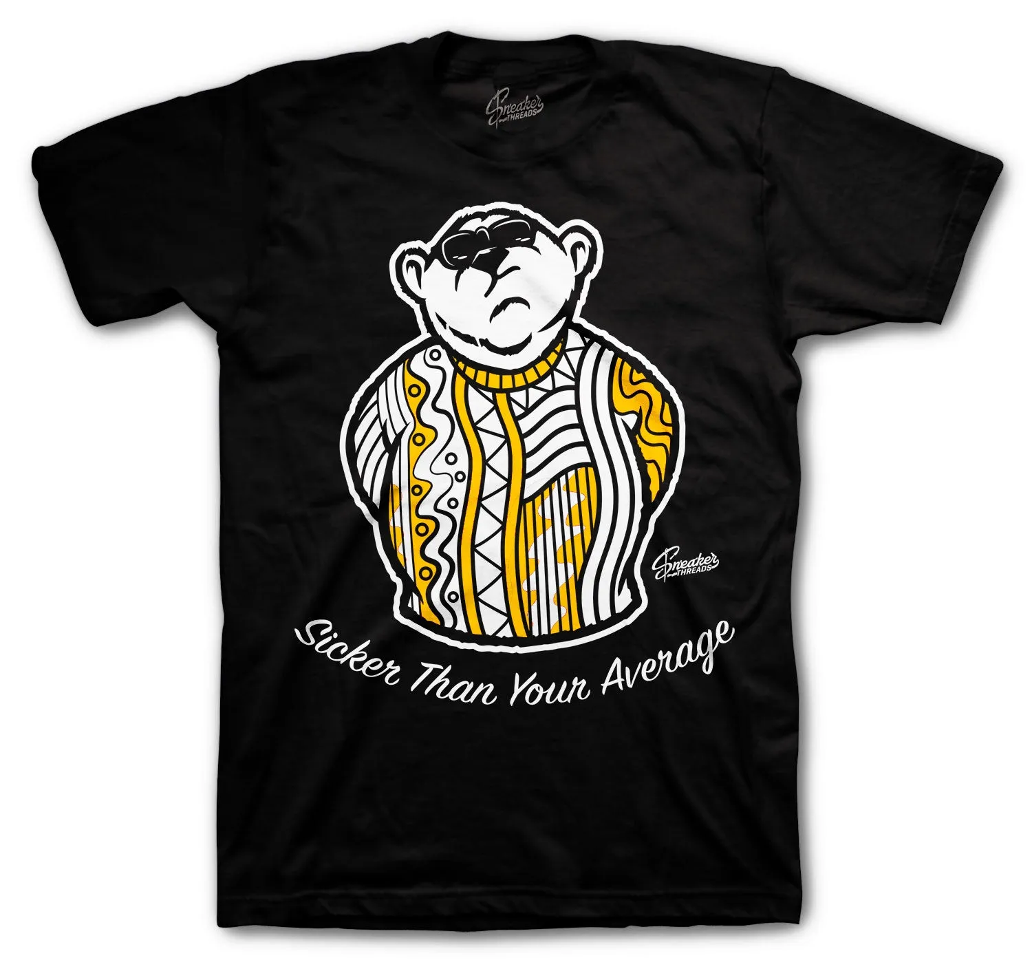 Retro 13 Gold Glitter Shirt - Big Bear - Black