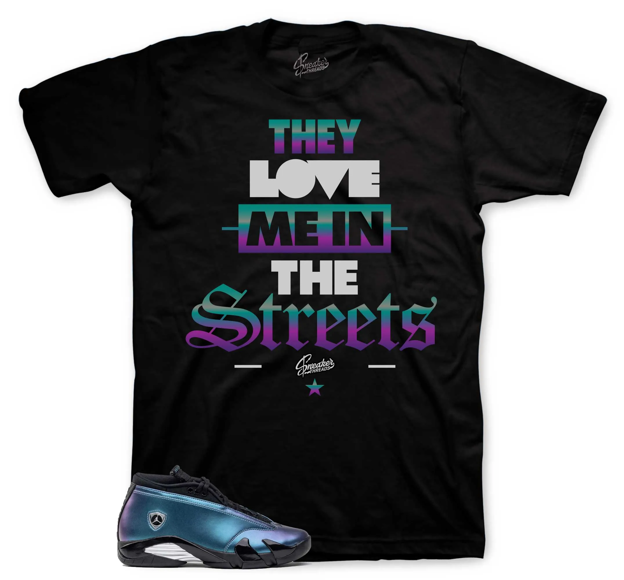 Retro 14 Love Letter Shirt - They Love Me - Black