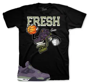 Retro 4 Canyon Purple Shirt - Fly kicks - Black