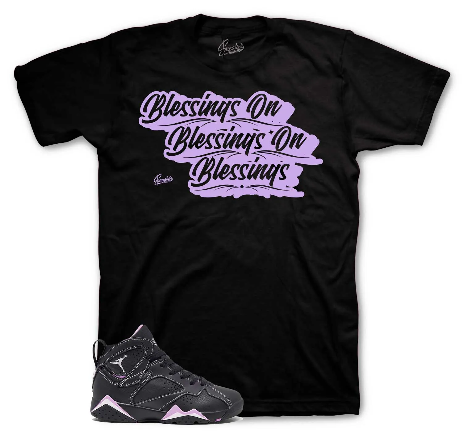 Retro 7 Barely Grape Shirt - Blessings - Black