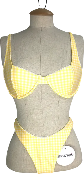 Set Studio Yellow Pamela Underwired Bikini Top & Thong Bottoms UK S