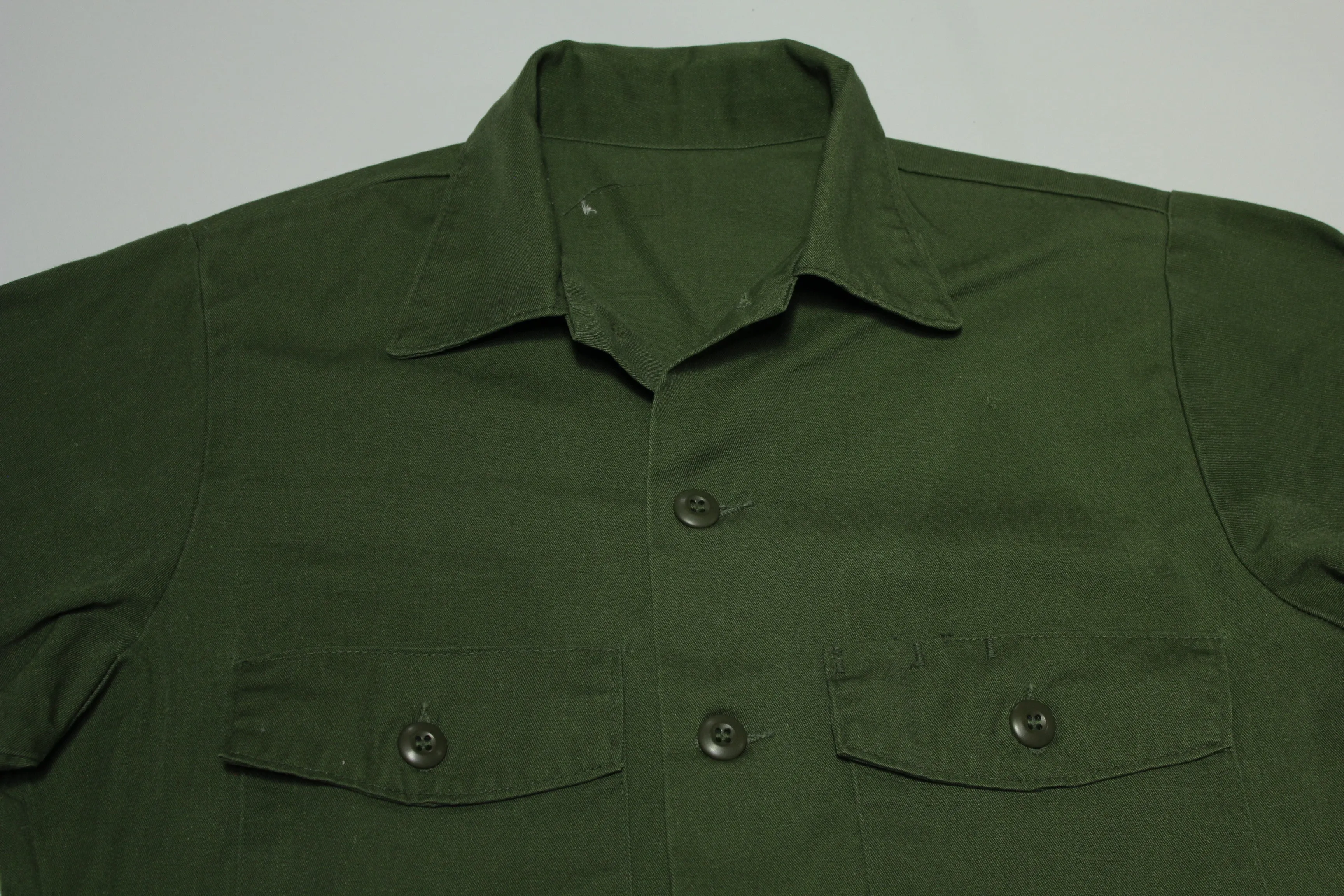 Shirt Utility Dura Press OG-507 DLA100 1978 Vintage 70s Military Army Issue Drab Olive Shirt